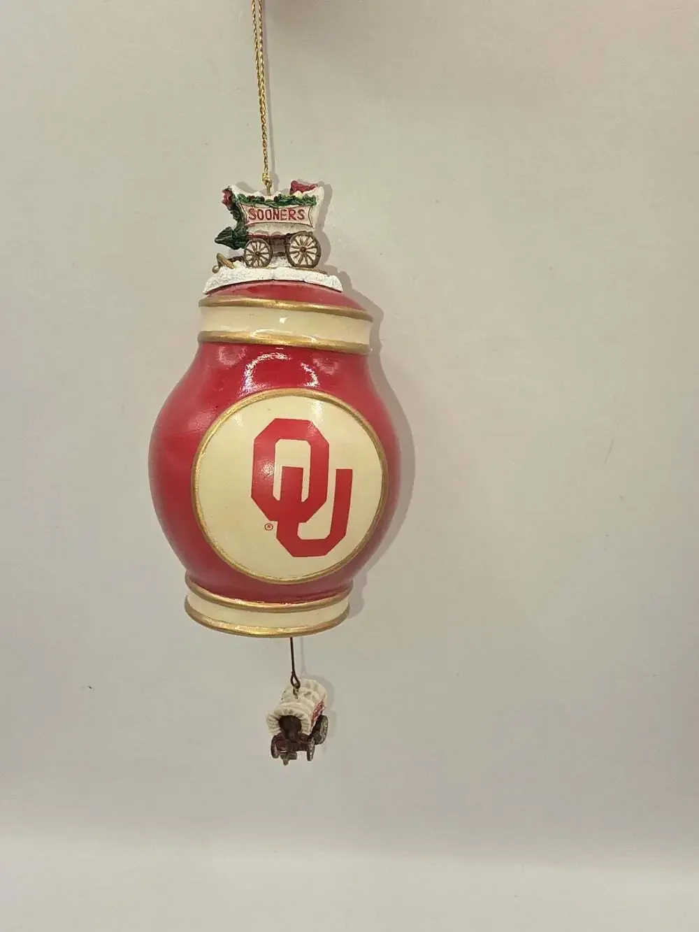OU College Treasures Porcelain Bell Ornament Oklahoma Sooners 2002